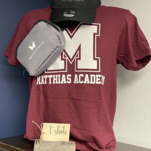 T shirt with Matthias logo MAROON