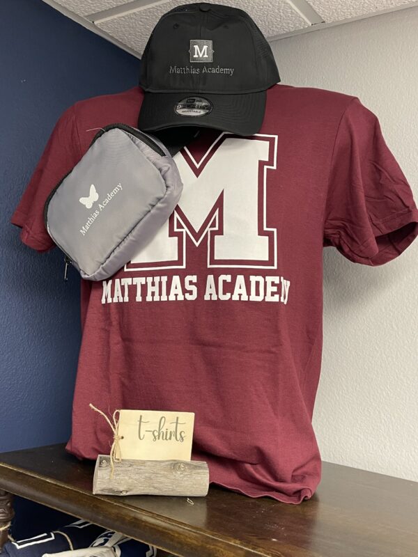 T shirt with Matthias logo MAROON